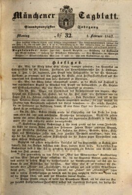 Münchener Tagblatt Montag 1. Februar 1847