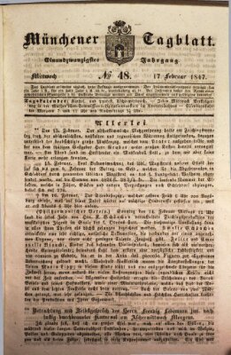 Münchener Tagblatt Mittwoch 17. Februar 1847