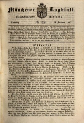 Münchener Tagblatt Sonntag 21. Februar 1847