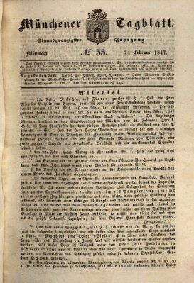 Münchener Tagblatt Mittwoch 24. Februar 1847