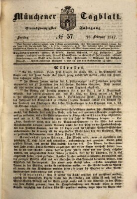 Münchener Tagblatt Freitag 26. Februar 1847