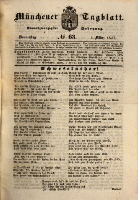 Münchener Tagblatt Donnerstag 4. März 1847