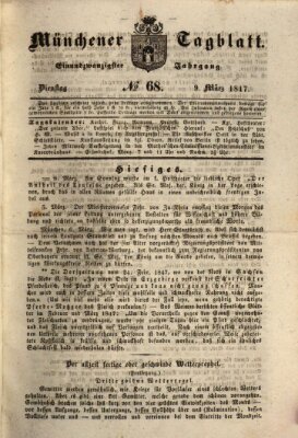 Münchener Tagblatt Dienstag 9. März 1847