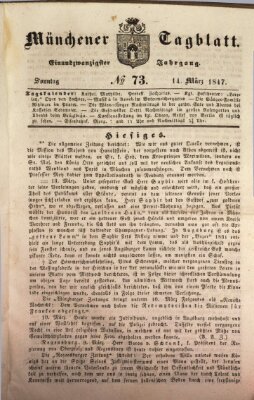 Münchener Tagblatt Sonntag 14. März 1847