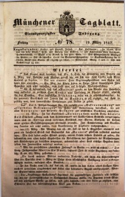 Münchener Tagblatt Freitag 19. März 1847