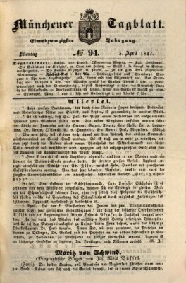 Münchener Tagblatt Montag 5. April 1847