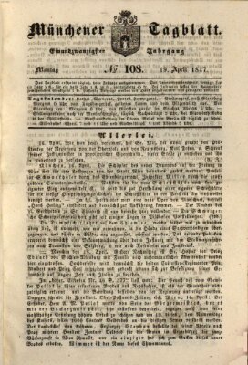 Münchener Tagblatt Montag 19. April 1847