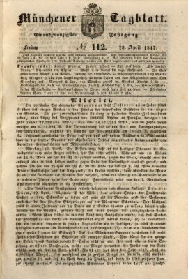 Münchener Tagblatt Freitag 23. April 1847