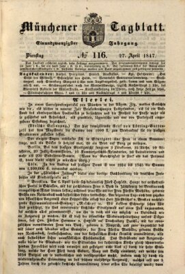 Münchener Tagblatt Dienstag 27. April 1847