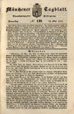 Münchener Tagblatt Donnerstag 20. Mai 1847