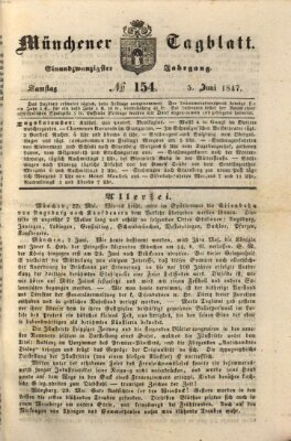 Münchener Tagblatt Samstag 5. Juni 1847