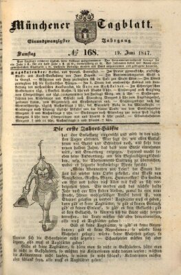 Münchener Tagblatt Samstag 19. Juni 1847