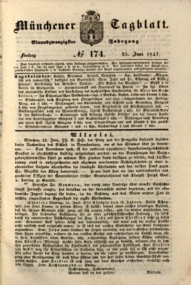 Münchener Tagblatt Freitag 25. Juni 1847