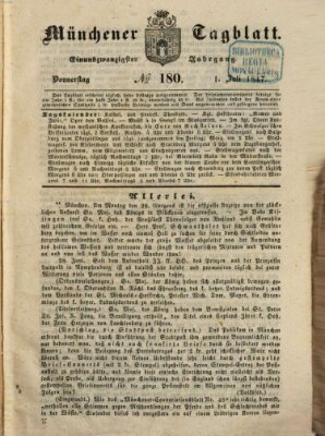 Münchener Tagblatt Donnerstag 1. Juli 1847