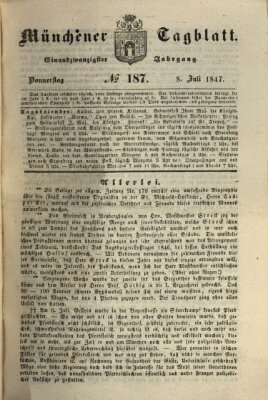 Münchener Tagblatt Donnerstag 8. Juli 1847