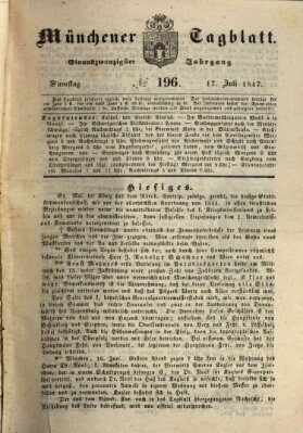 Münchener Tagblatt Samstag 17. Juli 1847