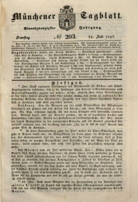 Münchener Tagblatt Samstag 24. Juli 1847