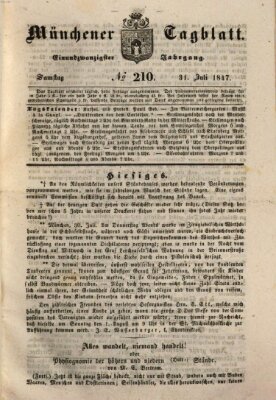 Münchener Tagblatt Samstag 31. Juli 1847