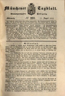 Münchener Tagblatt Mittwoch 11. August 1847