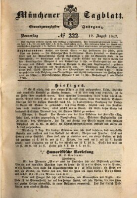 Münchener Tagblatt Donnerstag 12. August 1847