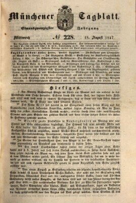 Münchener Tagblatt Mittwoch 18. August 1847