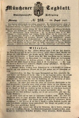 Münchener Tagblatt Montag 23. August 1847