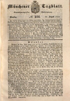 Münchener Tagblatt Dienstag 24. August 1847