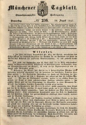 Münchener Tagblatt Donnerstag 26. August 1847