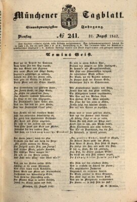 Münchener Tagblatt Dienstag 31. August 1847