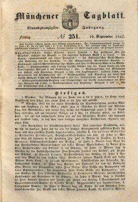 Münchener Tagblatt Freitag 10. September 1847