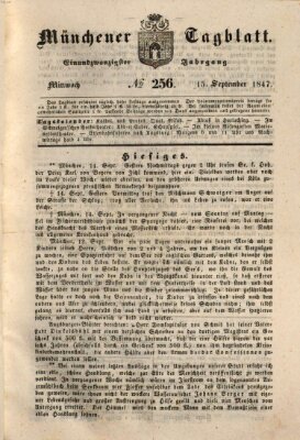 Münchener Tagblatt Mittwoch 15. September 1847