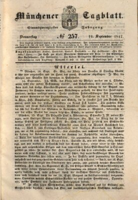 Münchener Tagblatt Donnerstag 16. September 1847