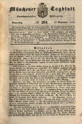 Münchener Tagblatt Donnerstag 23. September 1847