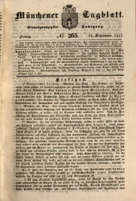 Münchener Tagblatt Freitag 24. September 1847