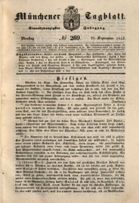 Münchener Tagblatt Dienstag 28. September 1847