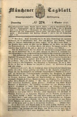 Münchener Tagblatt Donnerstag 7. Oktober 1847