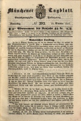 Münchener Tagblatt Donnerstag 21. Oktober 1847