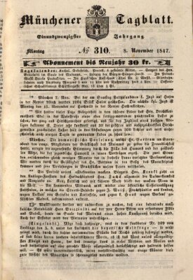 Münchener Tagblatt Montag 8. November 1847