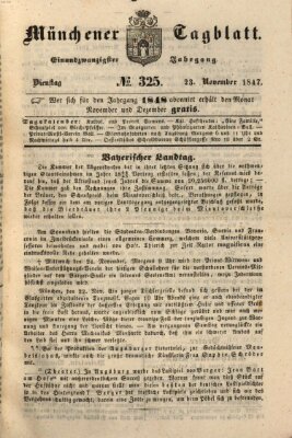 Münchener Tagblatt Dienstag 23. November 1847