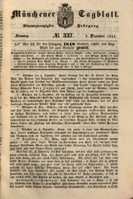 Münchener Tagblatt Sonntag 5. Dezember 1847