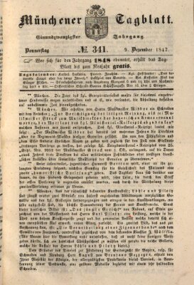 Münchener Tagblatt Donnerstag 9. Dezember 1847