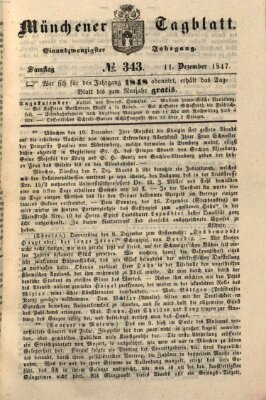 Münchener Tagblatt Samstag 11. Dezember 1847