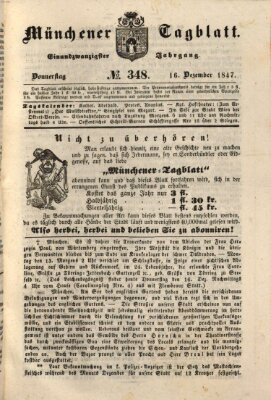 Münchener Tagblatt Donnerstag 16. Dezember 1847