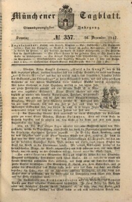 Münchener Tagblatt Sonntag 26. Dezember 1847