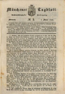 Münchener Tagblatt Mittwoch 5. Januar 1848