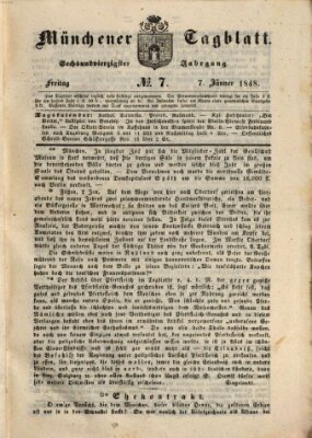 Münchener Tagblatt Freitag 7. Januar 1848