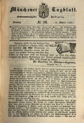 Münchener Tagblatt Sonntag 16. Januar 1848