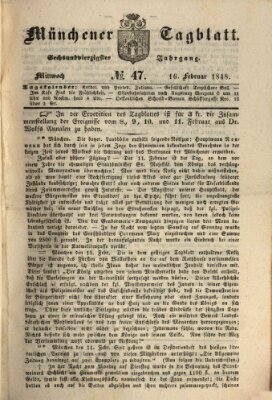 Münchener Tagblatt Mittwoch 16. Februar 1848