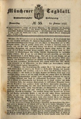 Münchener Tagblatt Donnerstag 24. Februar 1848