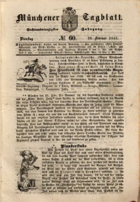 Münchener Tagblatt Dienstag 29. Februar 1848